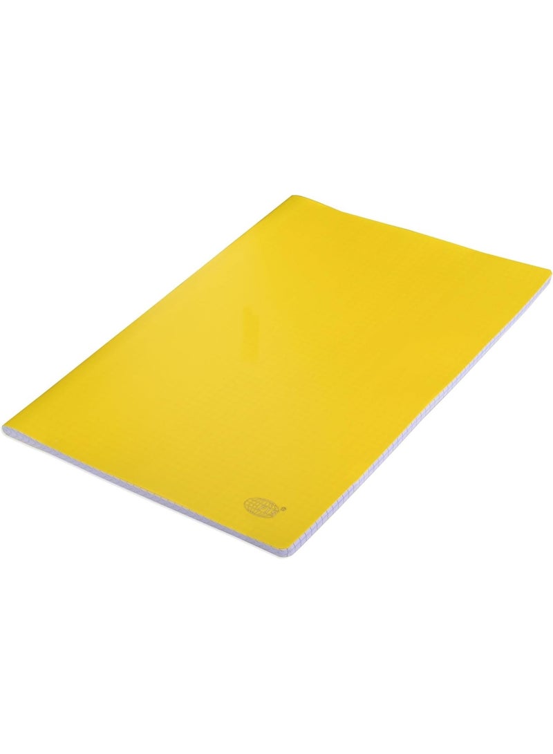 FIS® Notebook, Soft Cover PP Materials, Size A4(210x297mm), 5mm Square Lines Ruling, 80 Sheets, 160 Pages, 2 Round Edges, Packet of 5 Pieces, Neon Yellow Color-FSNBA45MPPNYL - Image 4